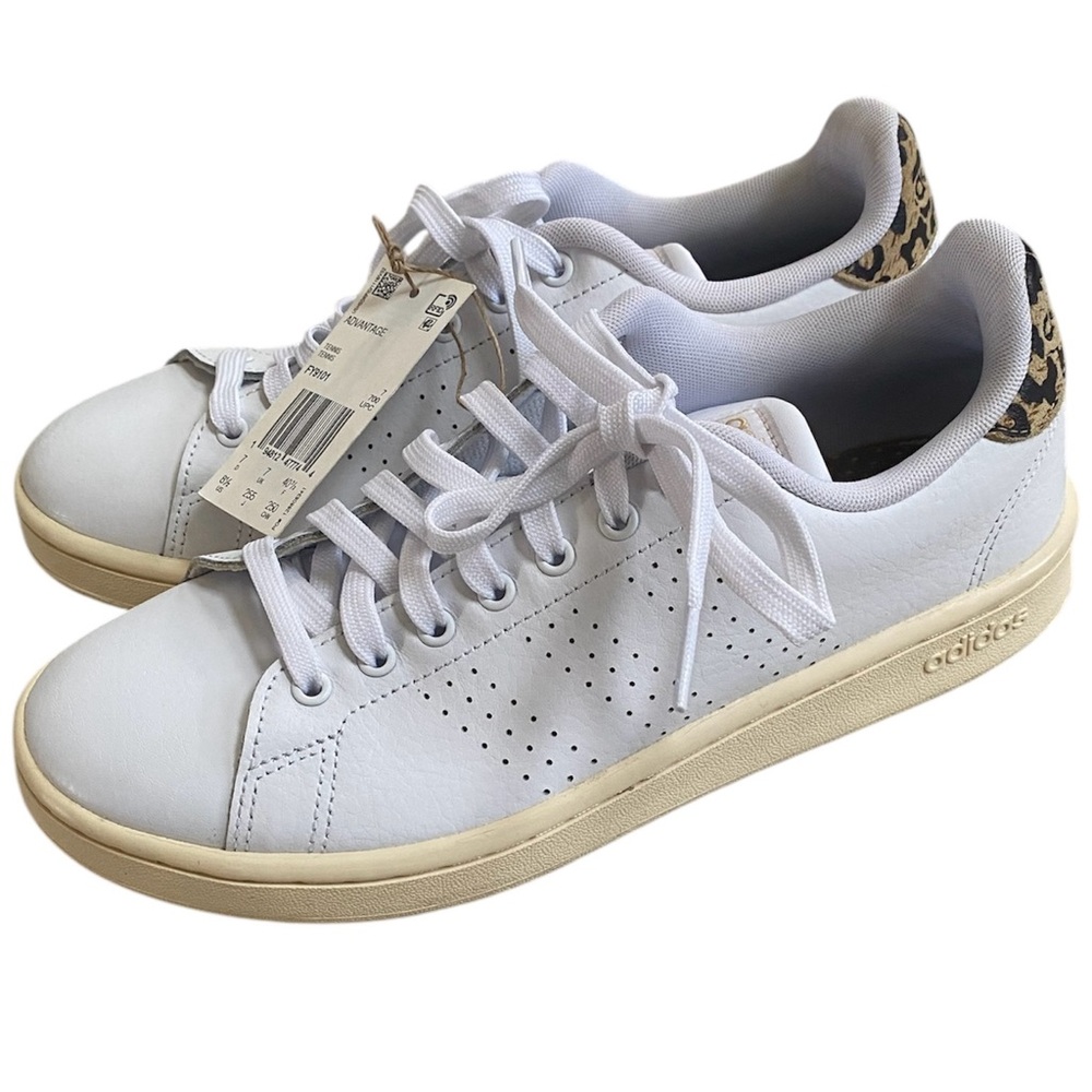 Adidas Cloudfoam Advantage white w leopard shoes - Picture 2 of 9